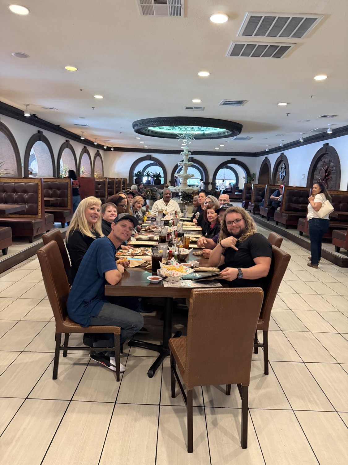 DreamCore team members sharing a meal