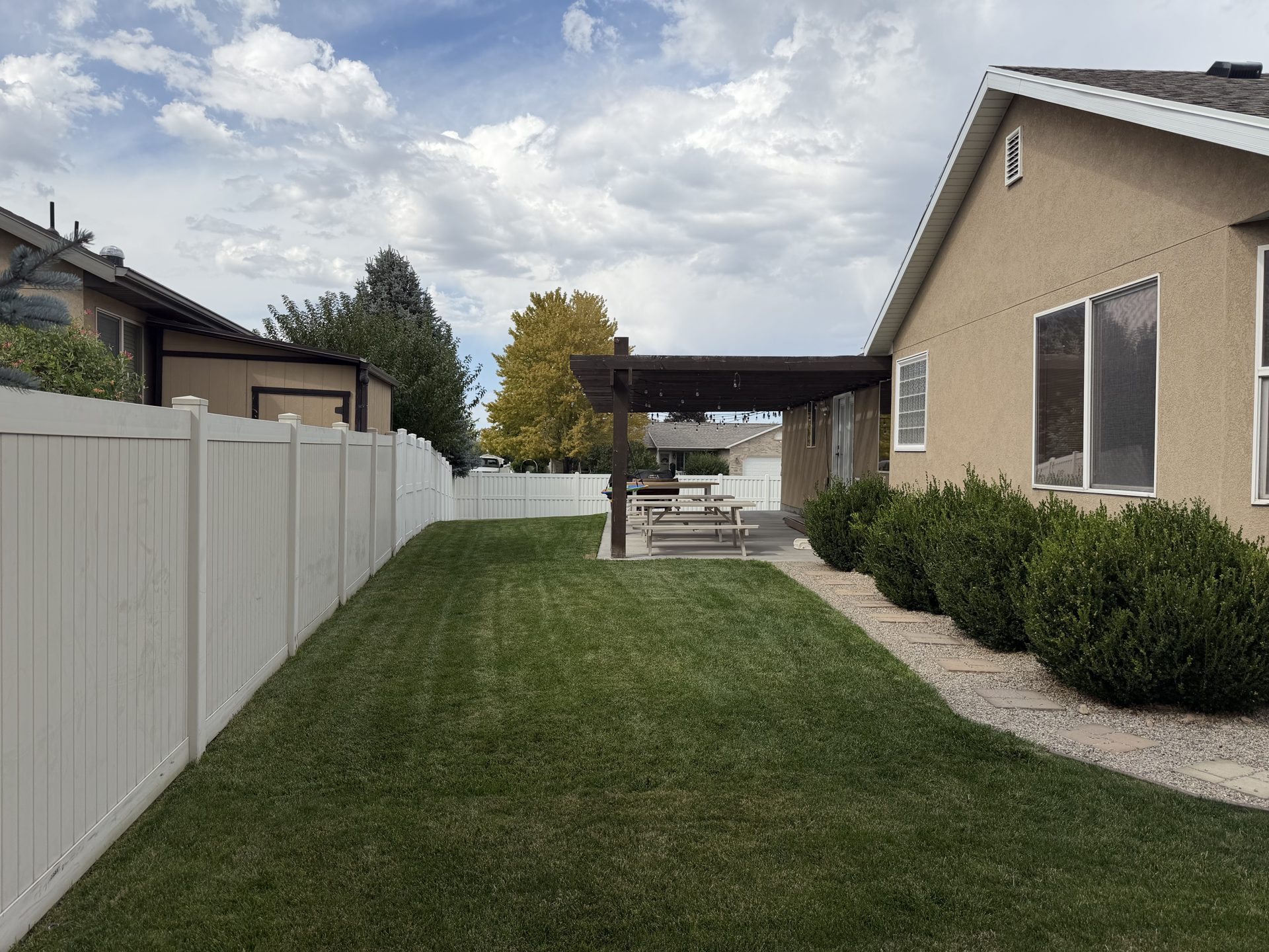 Fully fenced backyard
