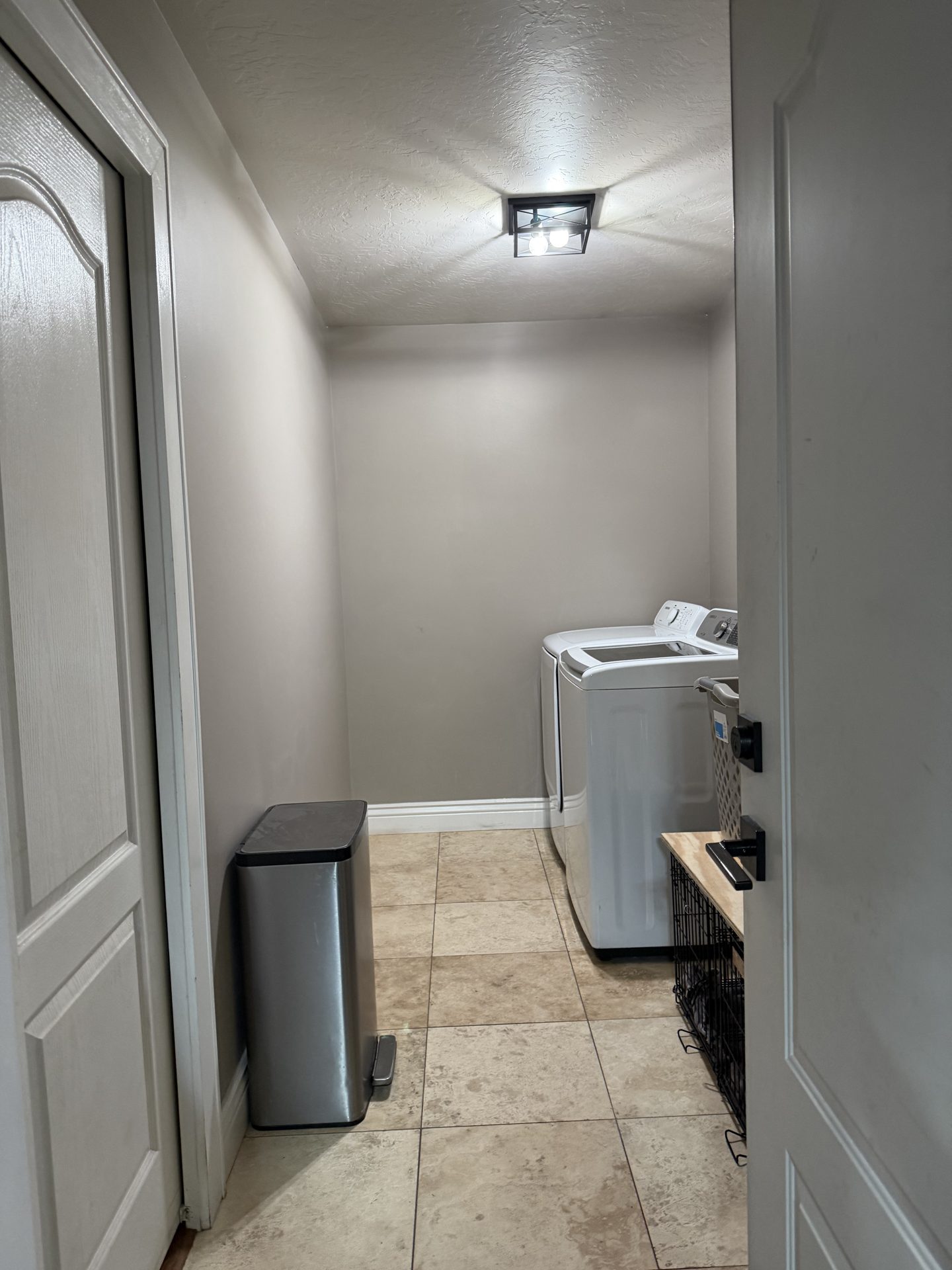 Tiled laundry room