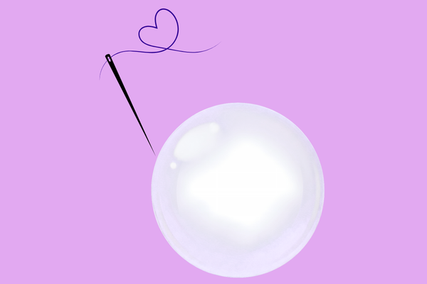 needle popping a bubble