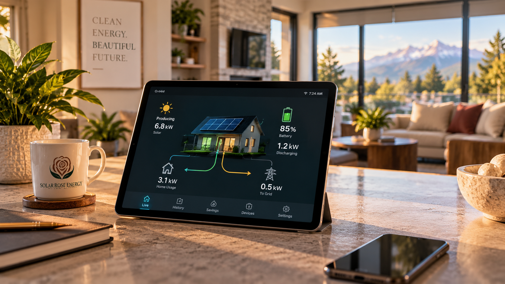 Homeowner using a tablet for Smart Energy Management