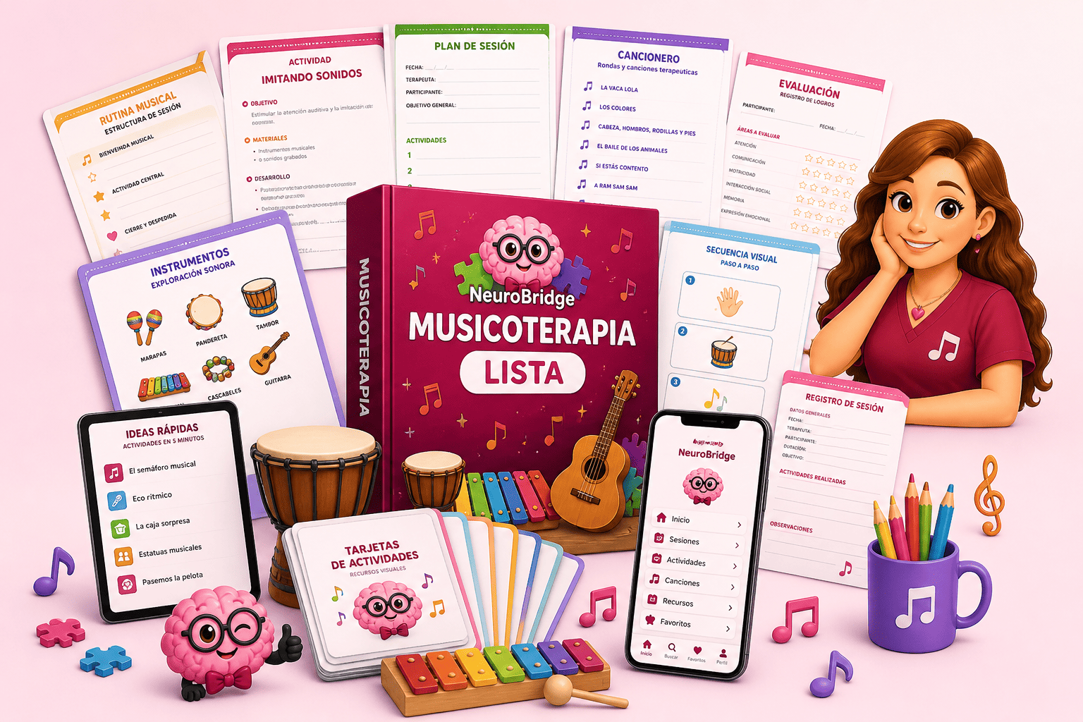 Megapack Musicoterapia Lista — kits clínicos por edad