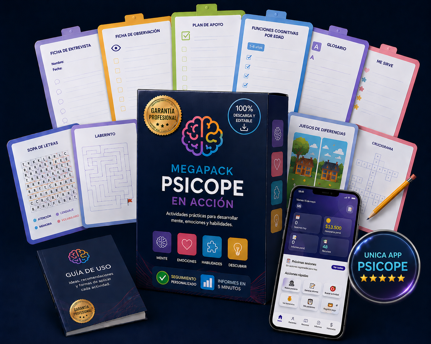 MEGAPACK PSICOPE — Fichas, informes y protocolos listos