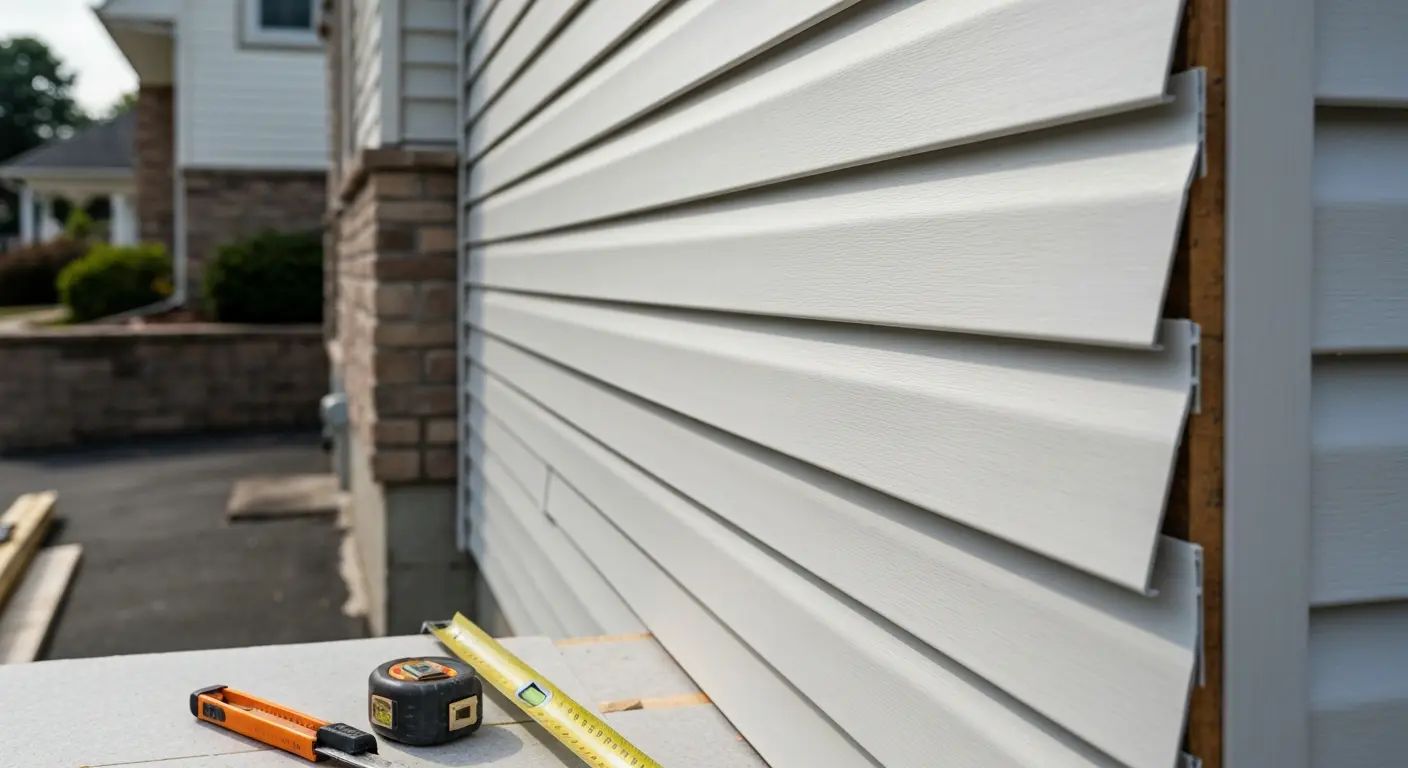 Vinyl siding installation project