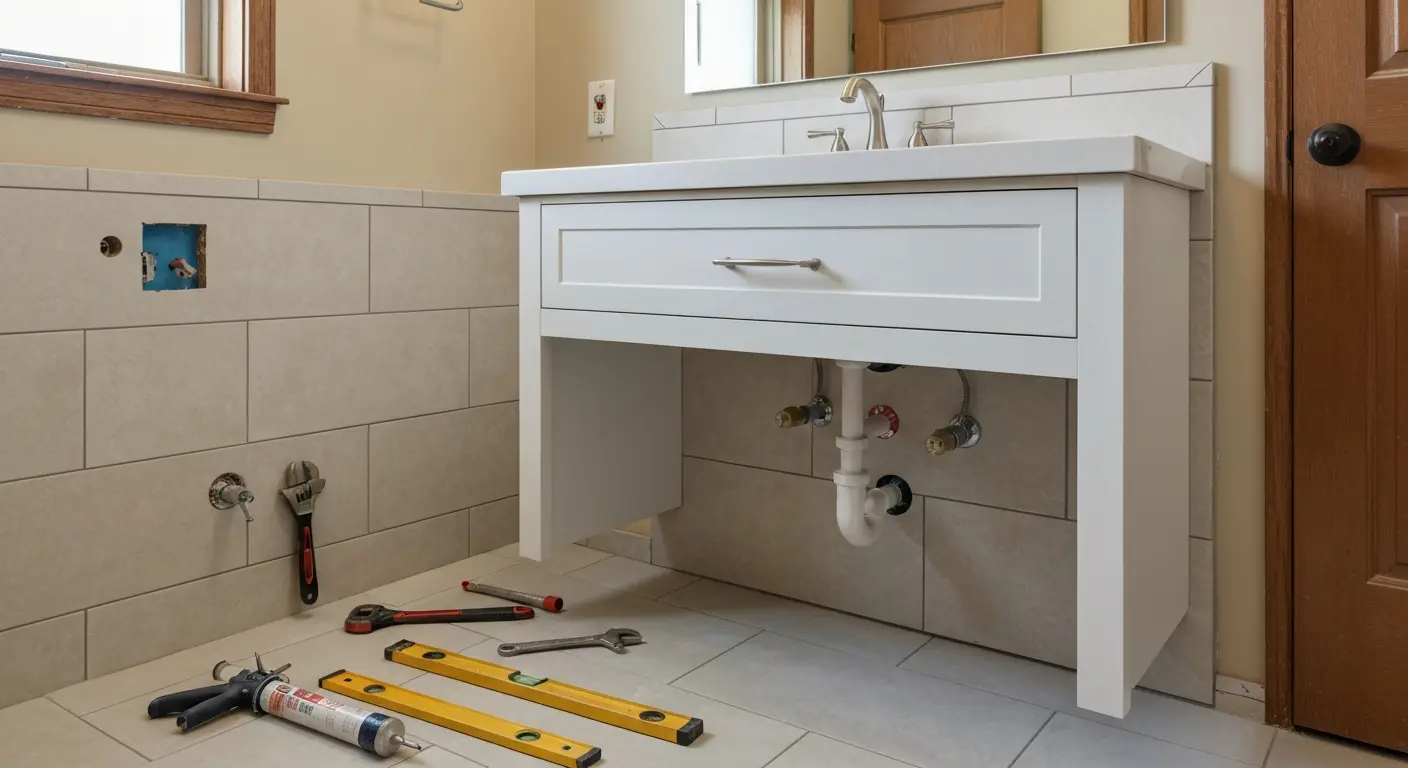 Bathroom vanity installation