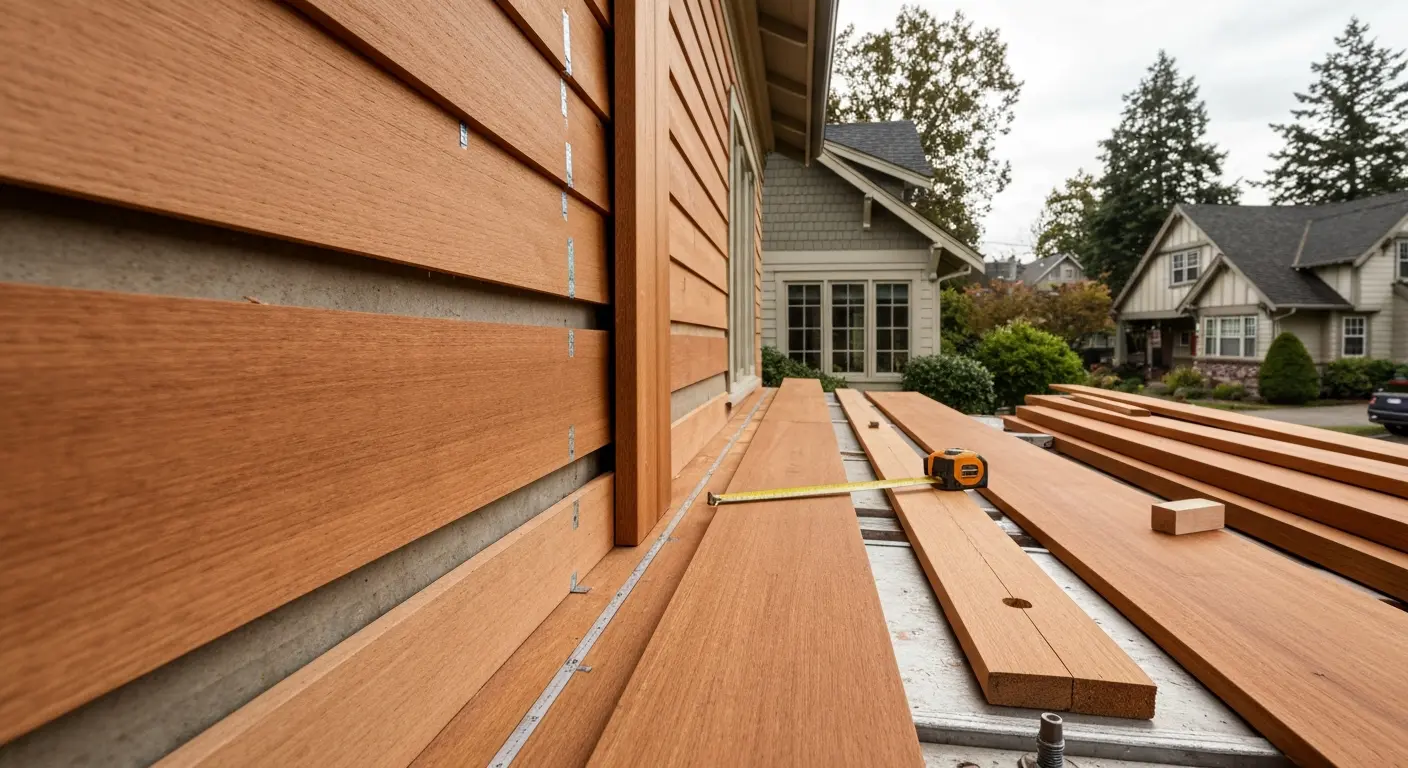 Wood siding installation project