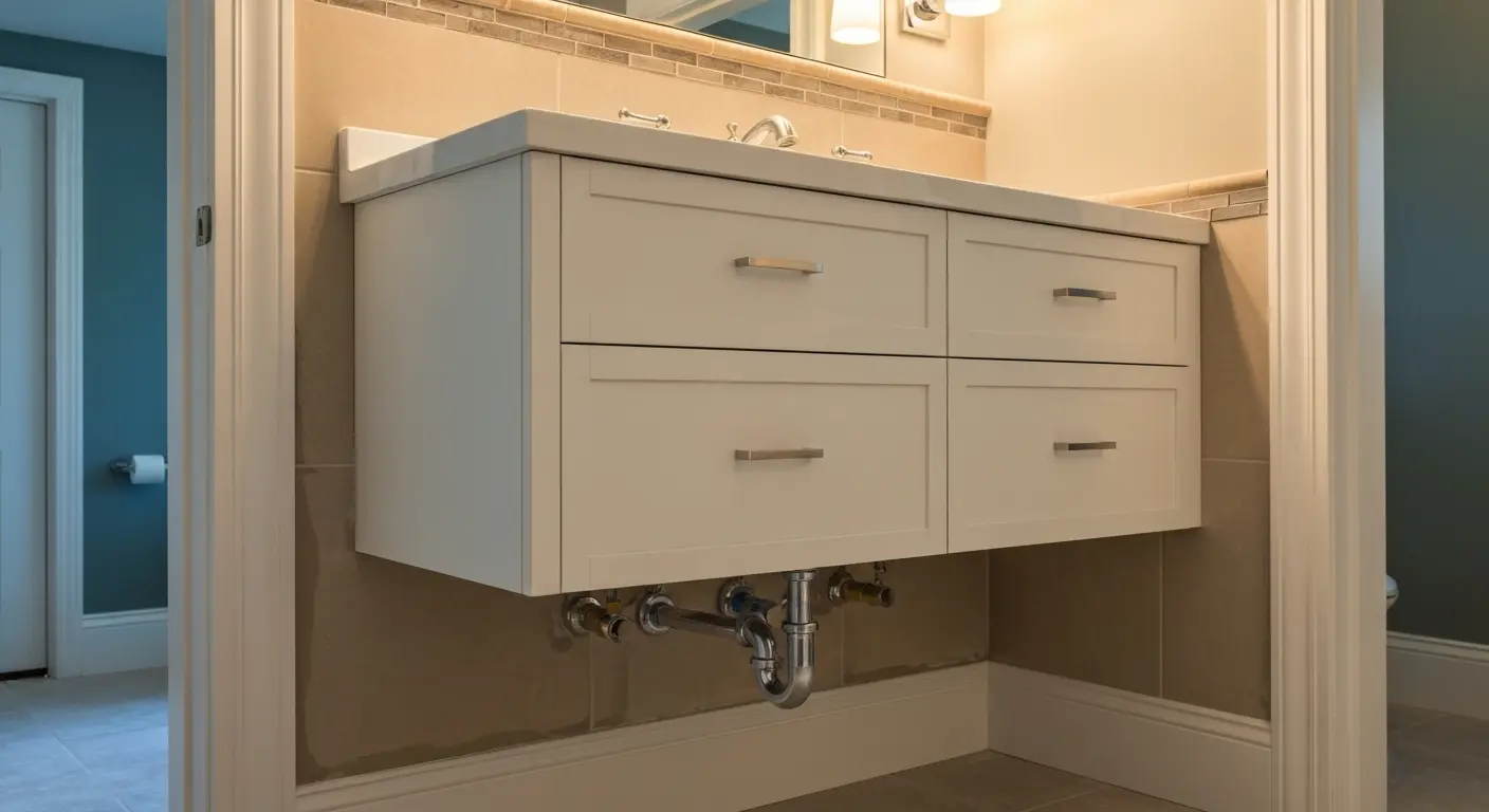 Wall-mounted vanity installation