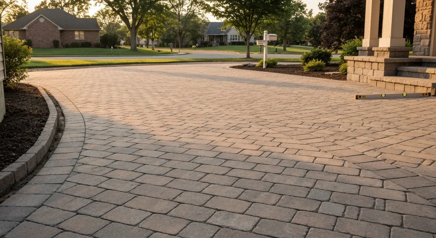 Paver driveway installation