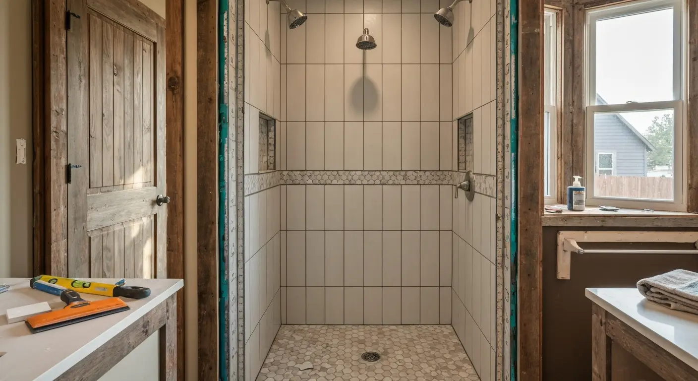 Custom tile shower installation