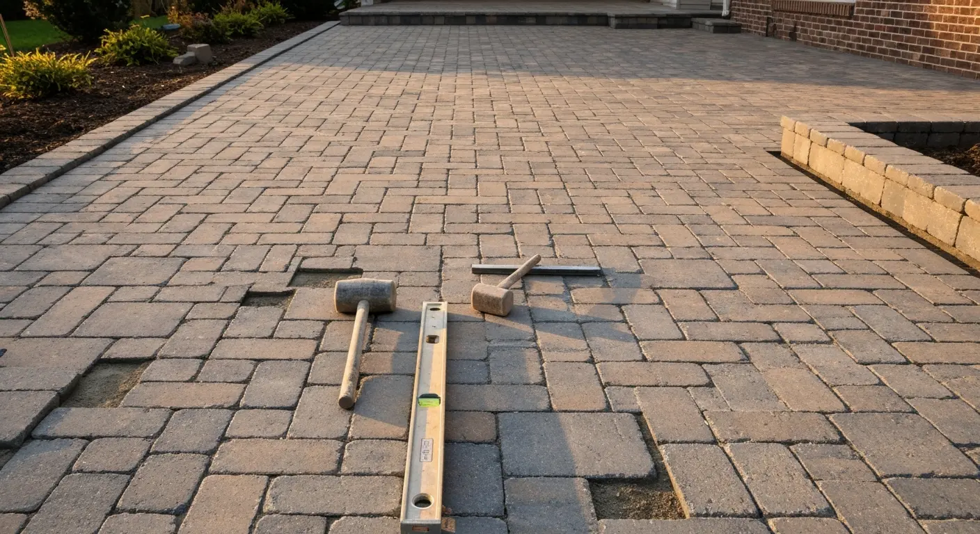 Patio paver installation