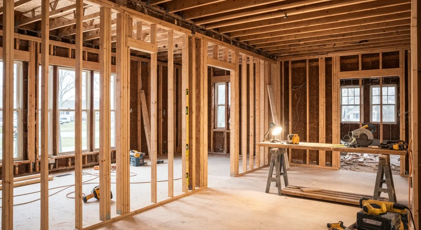 Interior framing and demolition