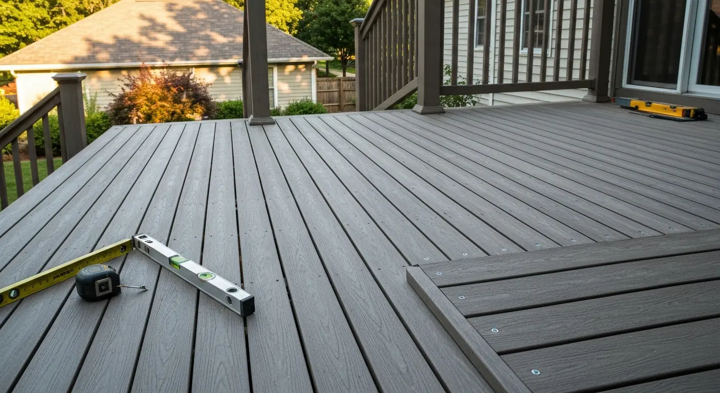 Composite deck with modern finishes