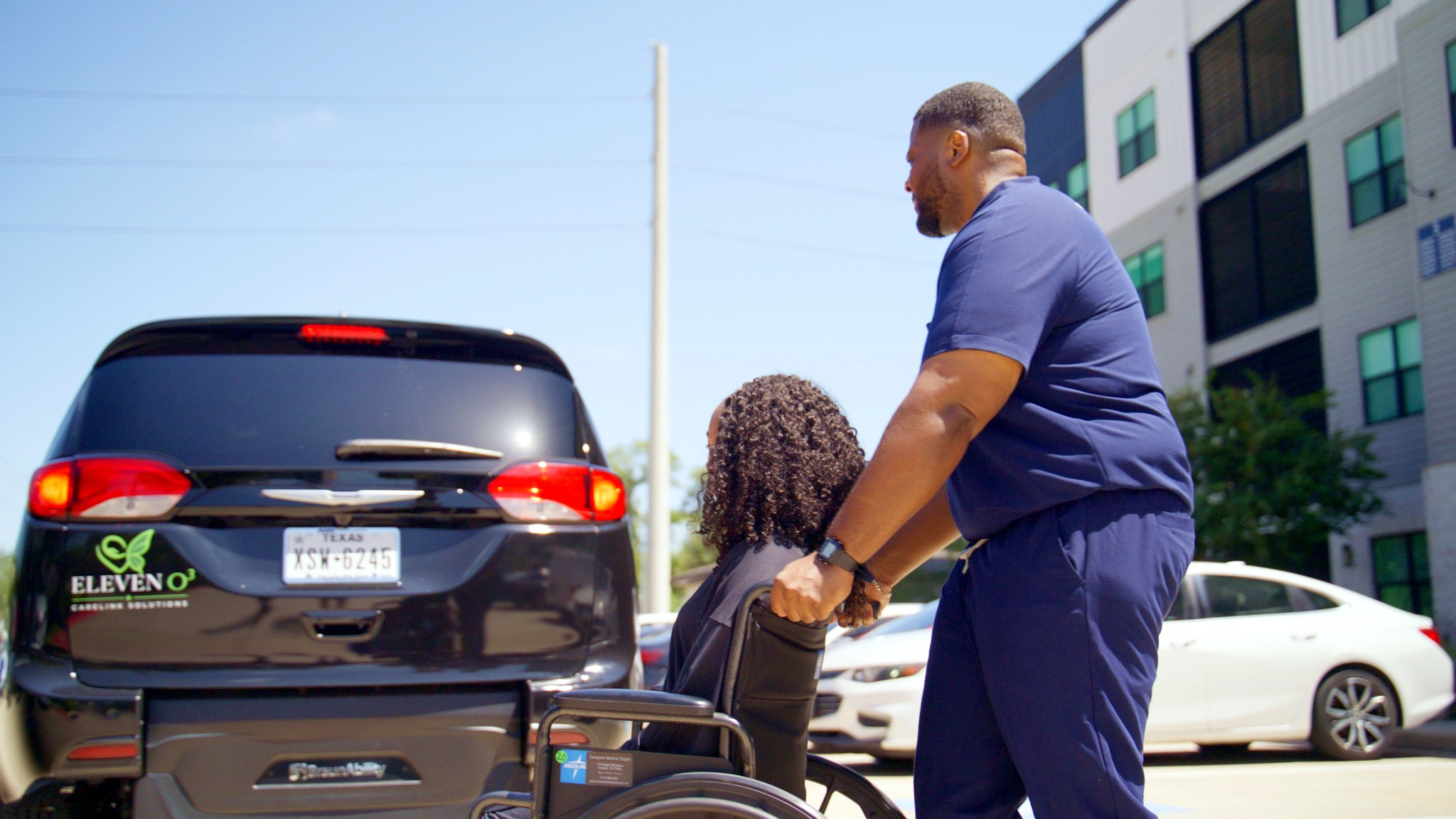 Wheelchair-assisted outpatient discharge transportation from a Greater Houston facility