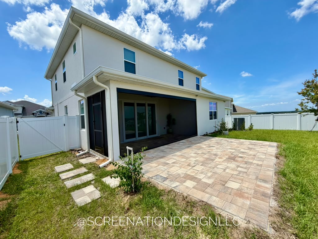 Travertine and pavers project by Screenation Design in Kissimmee FL
