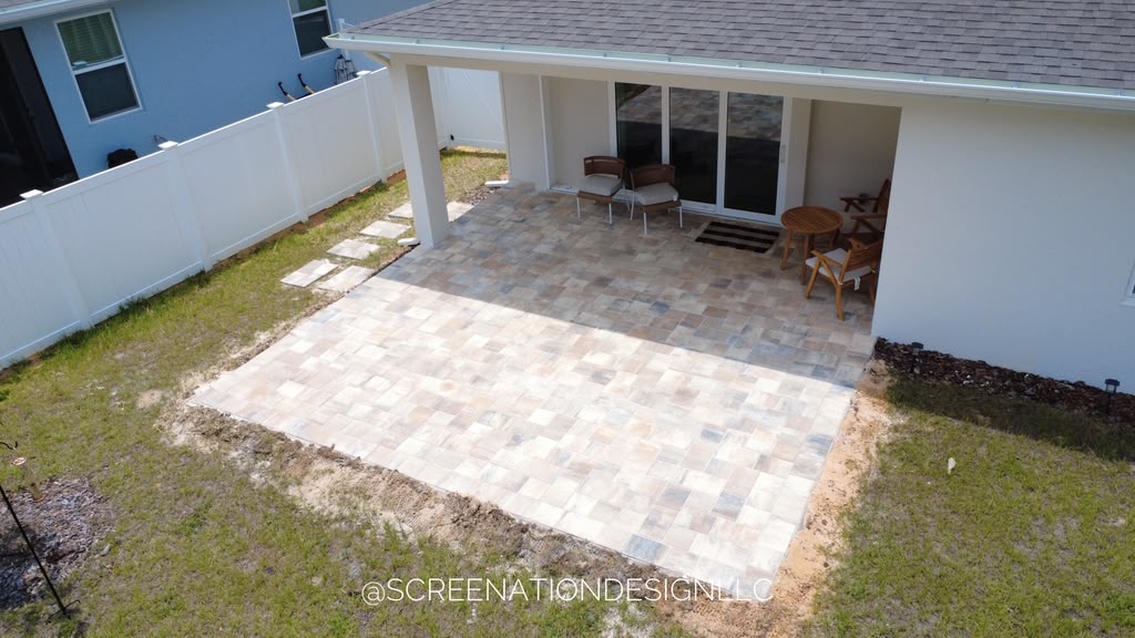 Travertine and pavers by Screenation Design in Kissimmee FL