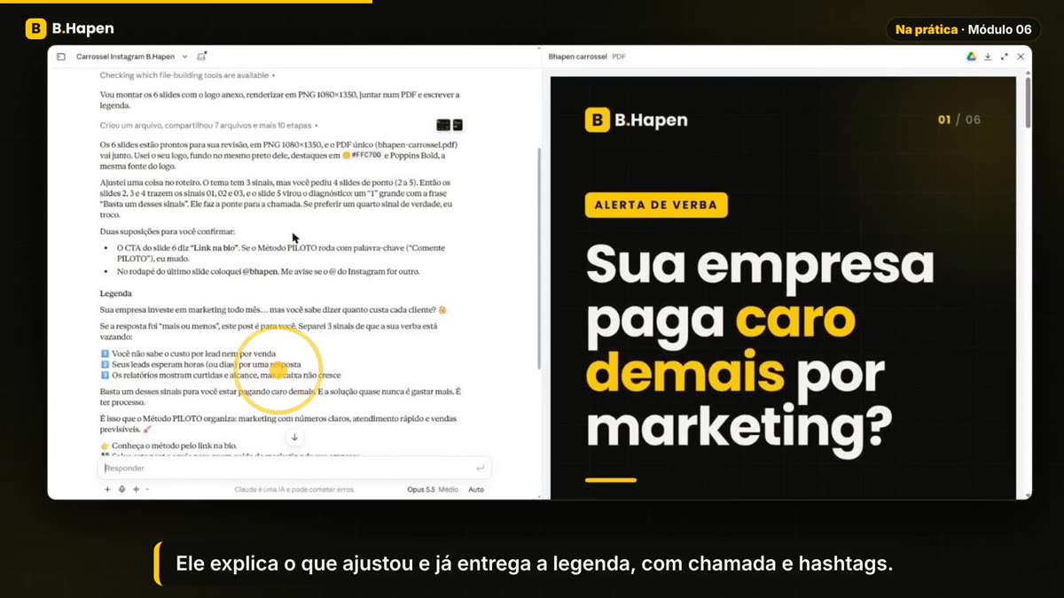 Carrossel criado pelo Claude