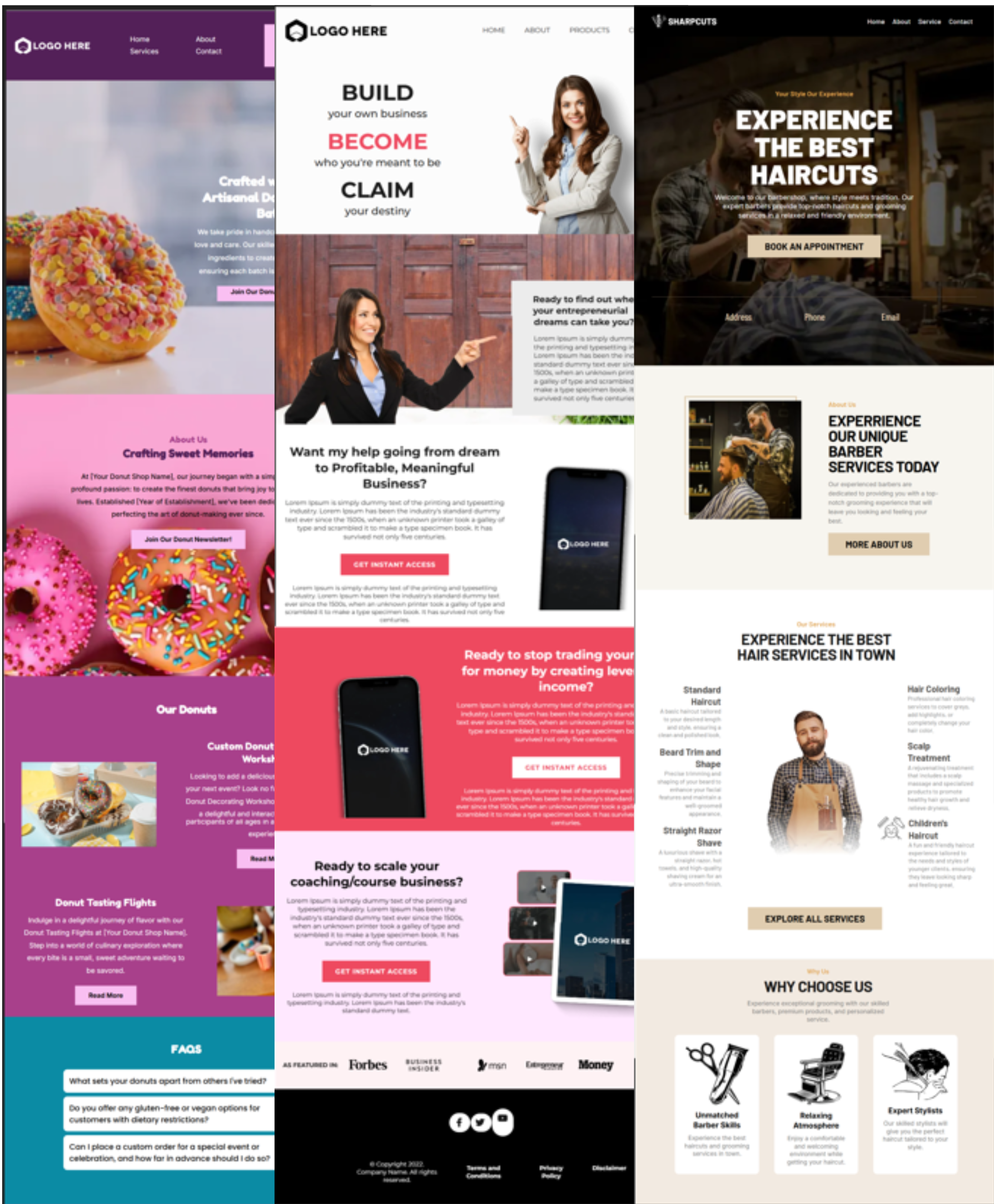 winchilla website drag and drop templates