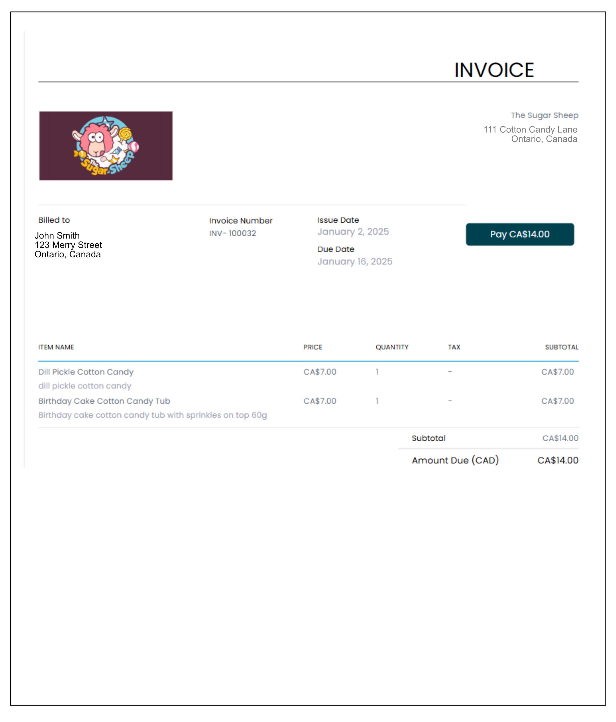 winchilla send branded invoices