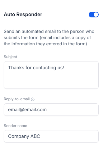 winchilla forms automated responses