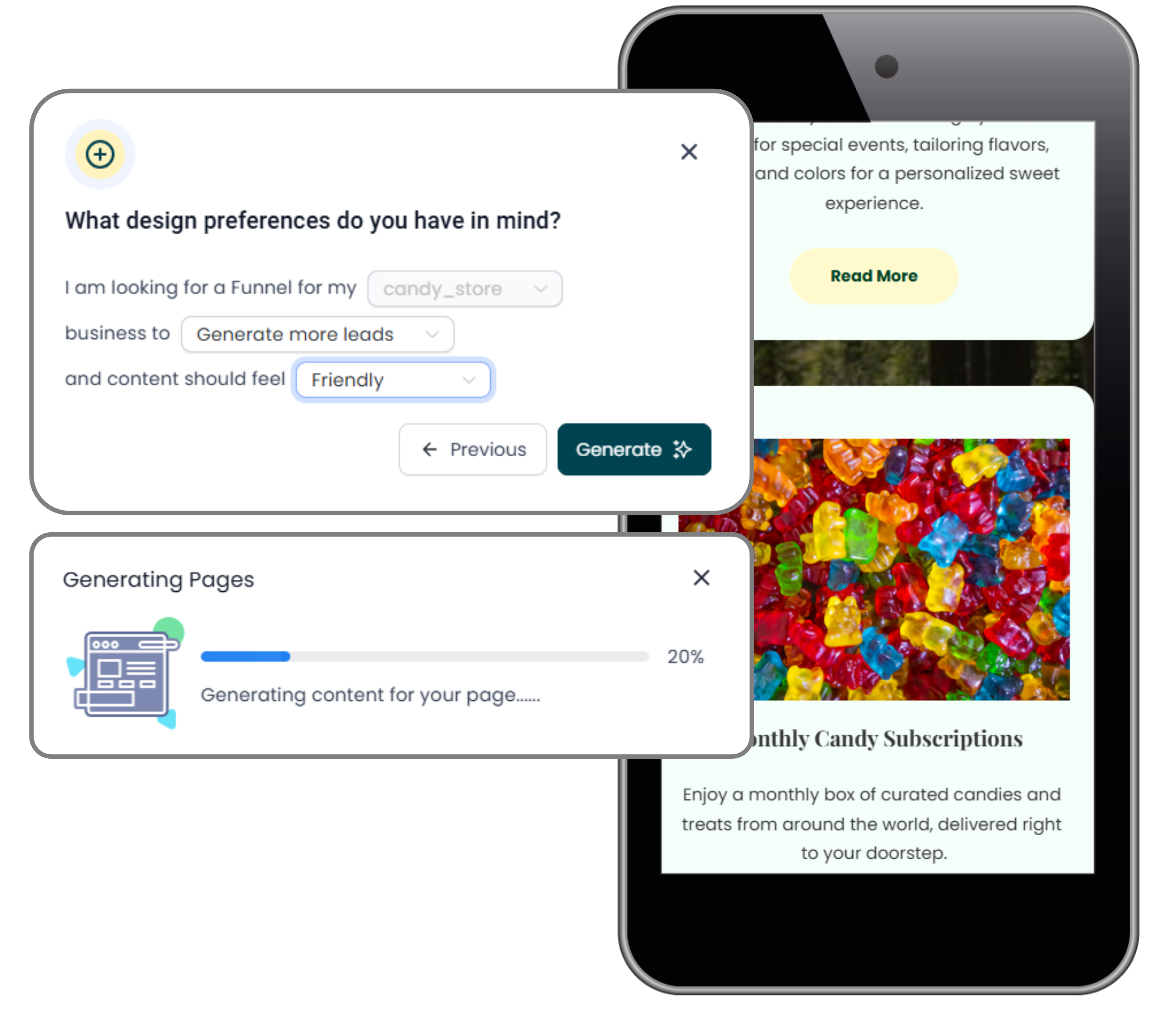 winchilla sales funnel site creation AI content