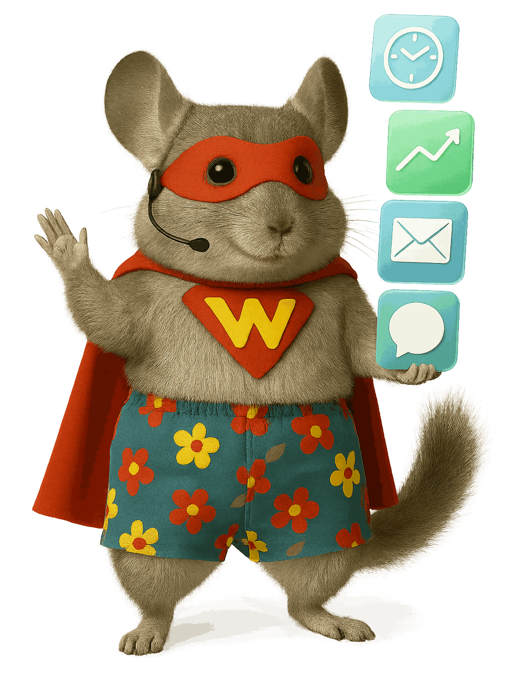 WinChilla mascot symbolizing best CRM platform for small business marketing automation and customer communication.