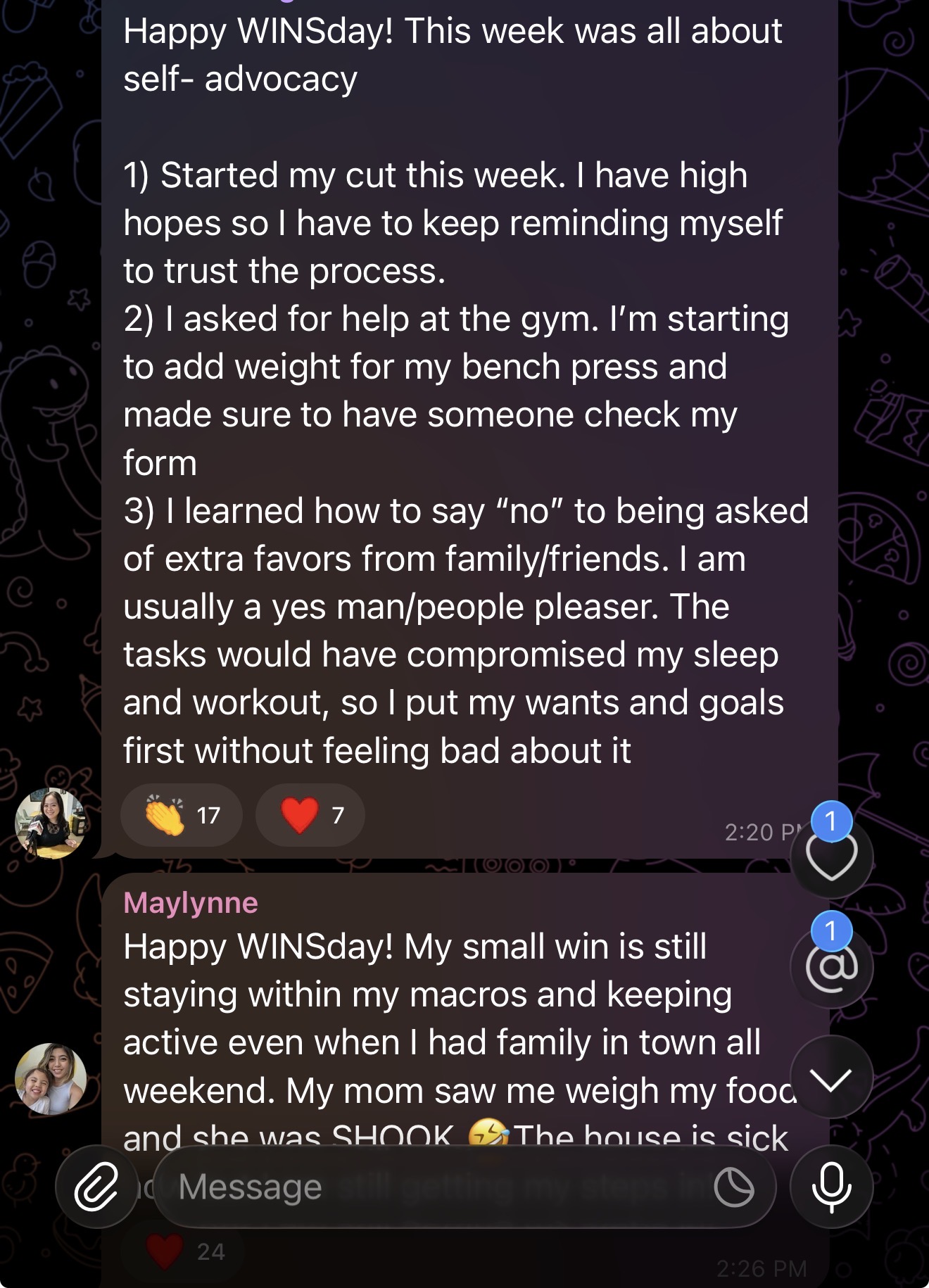 Client message