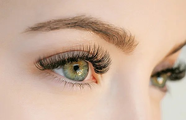 Close-up of naturally lifted and curled eyelashes after a lash lift treatment in Clinton Township, MI