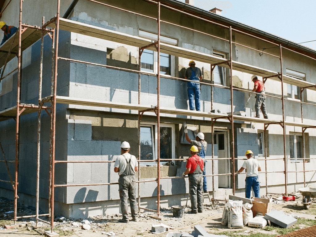 Postavljanje termoizolacije fasade na stambenoj zgradi