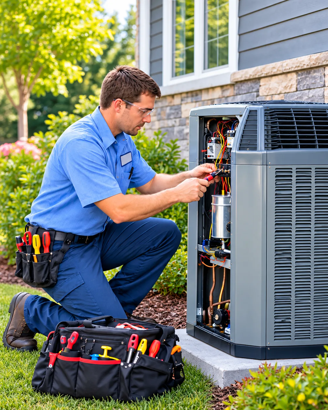 Residential HVAC equipment in a home