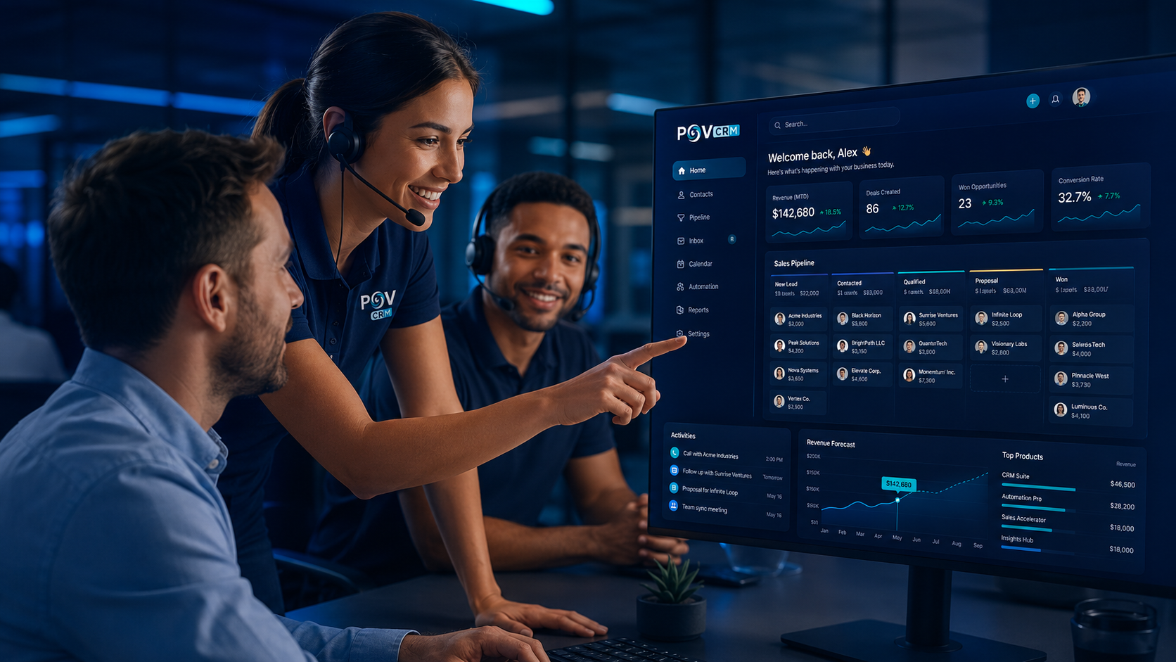 POVCRM booking and scheduling