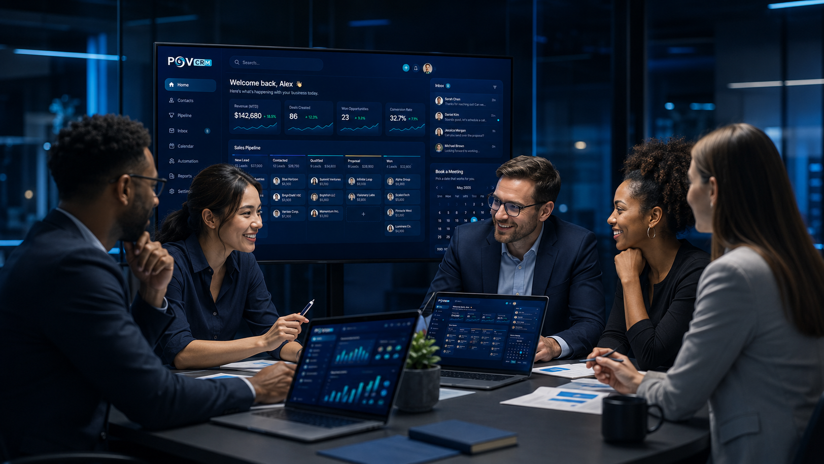 Business owner using CRM