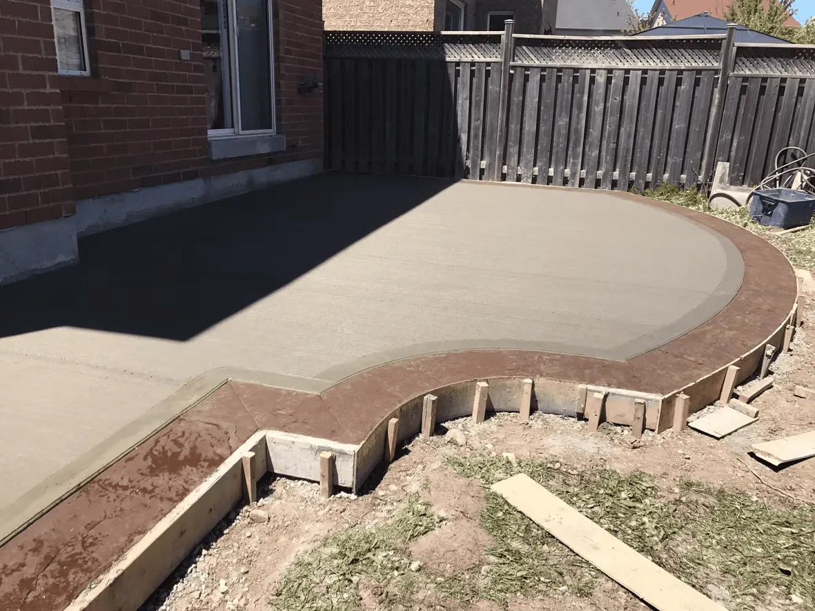 Fresh plain concrete walkway and patio surface