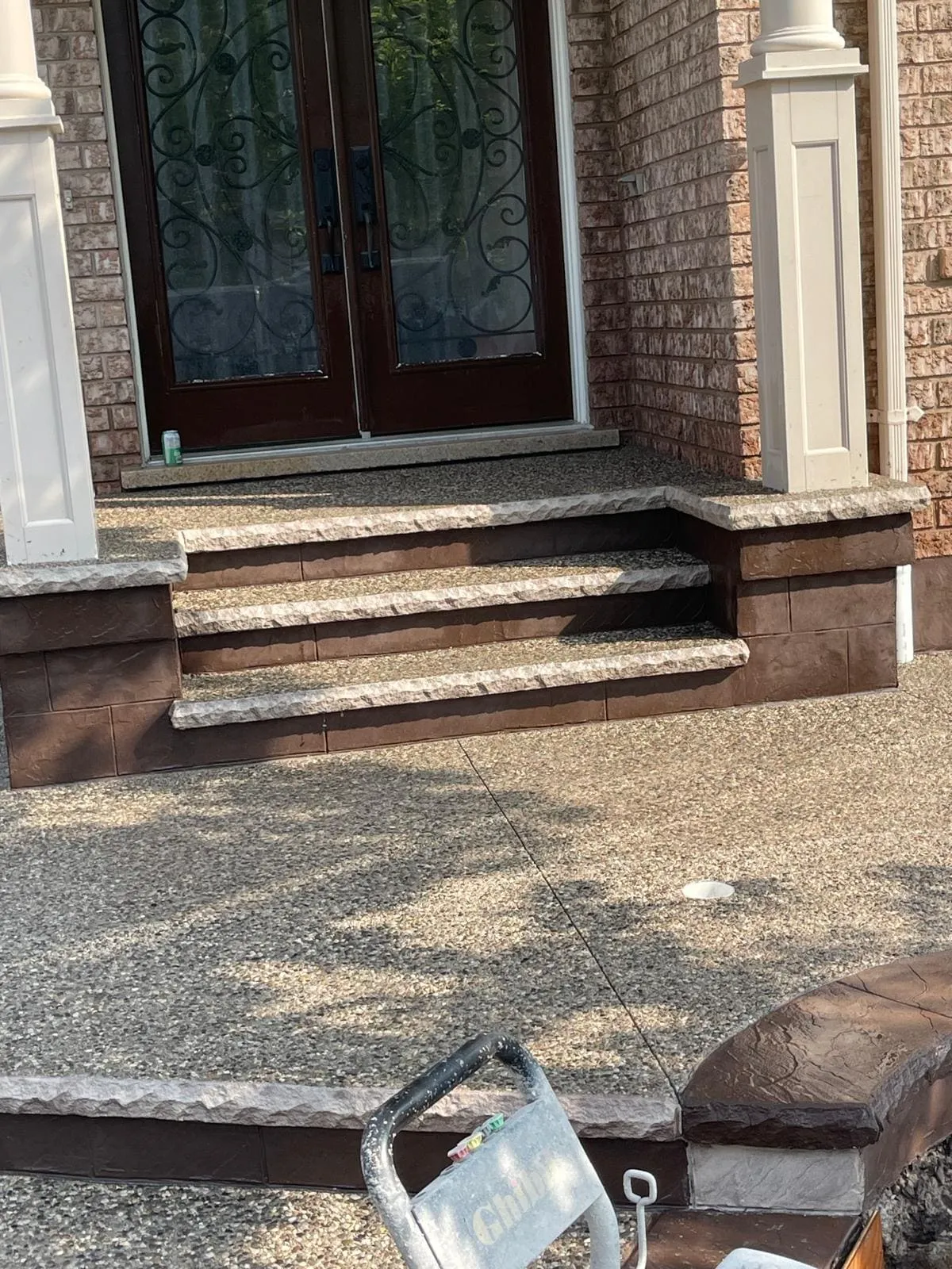 Exposed aggregate front landing and entrance walkway
