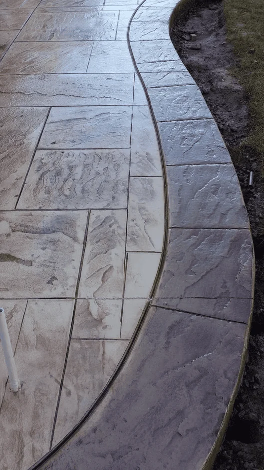Residential concrete patio installation