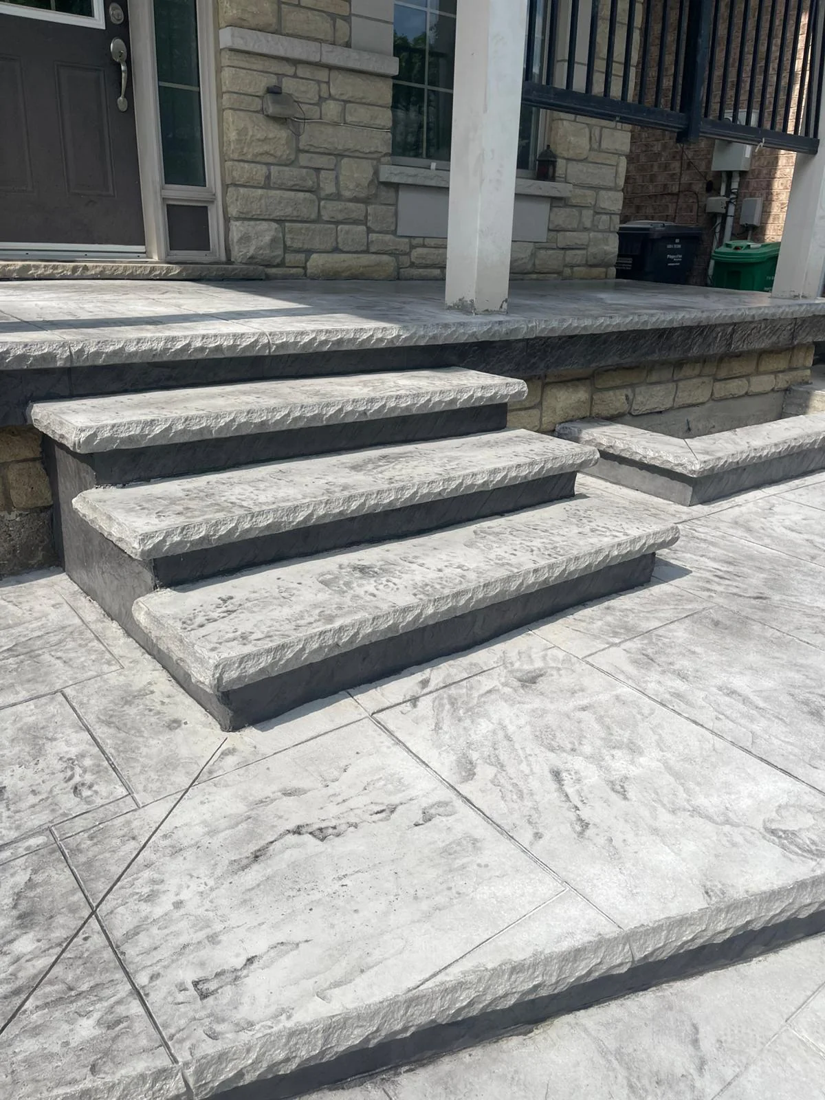 Concrete porch and steps with a clean finish