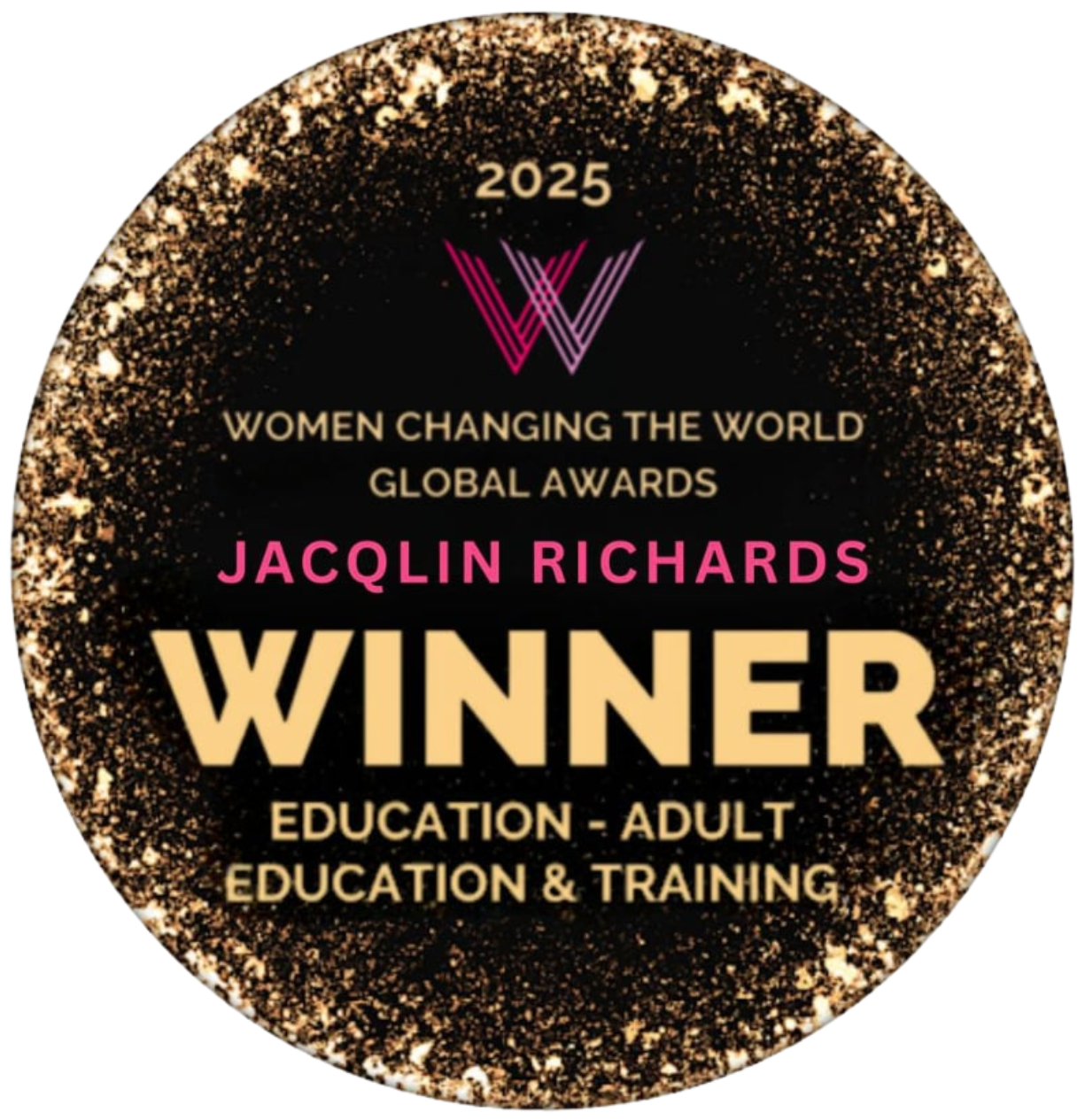 Jacqlin Richards holding her Women Changing the World award