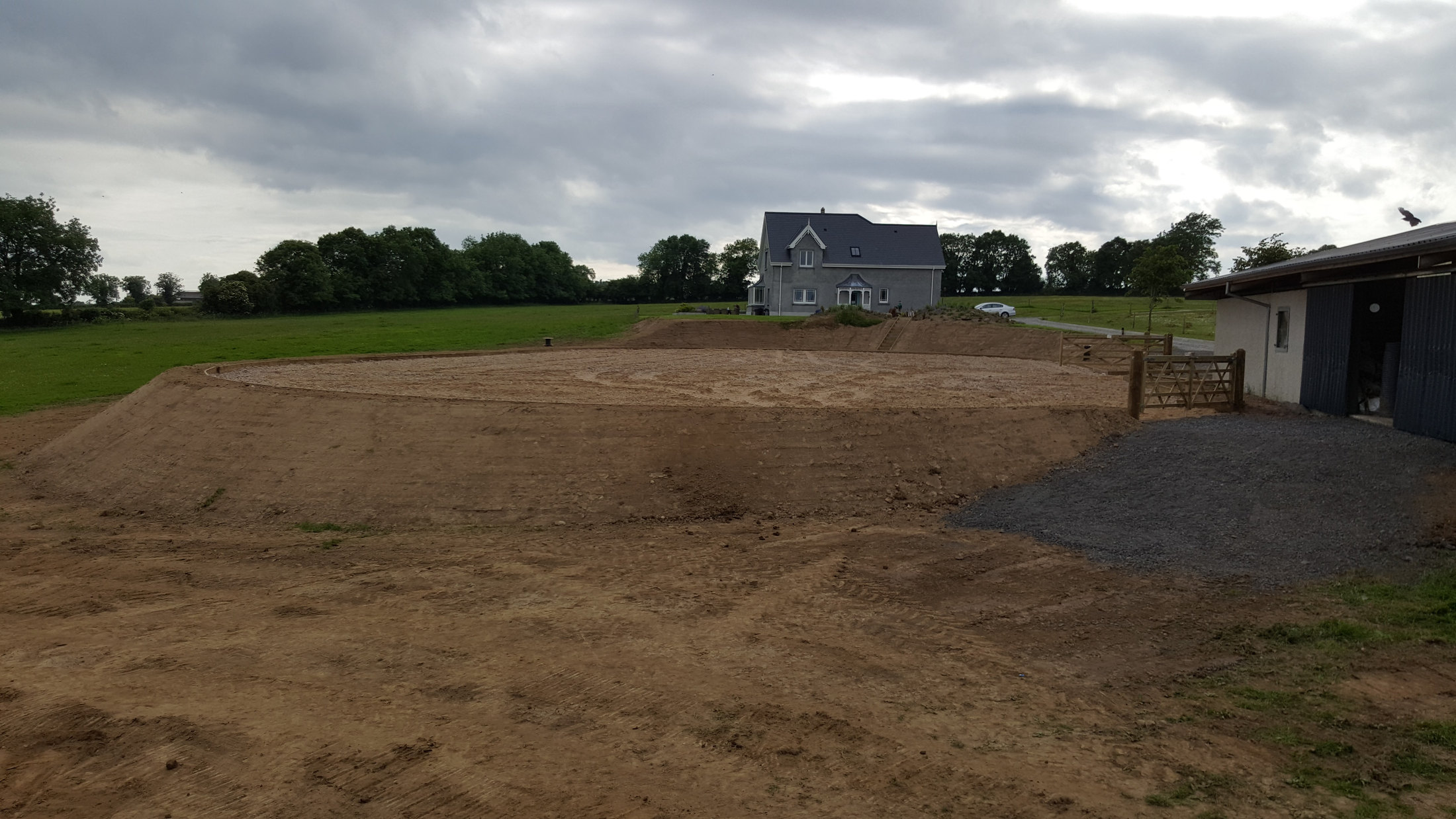 Wide view of the sand arena