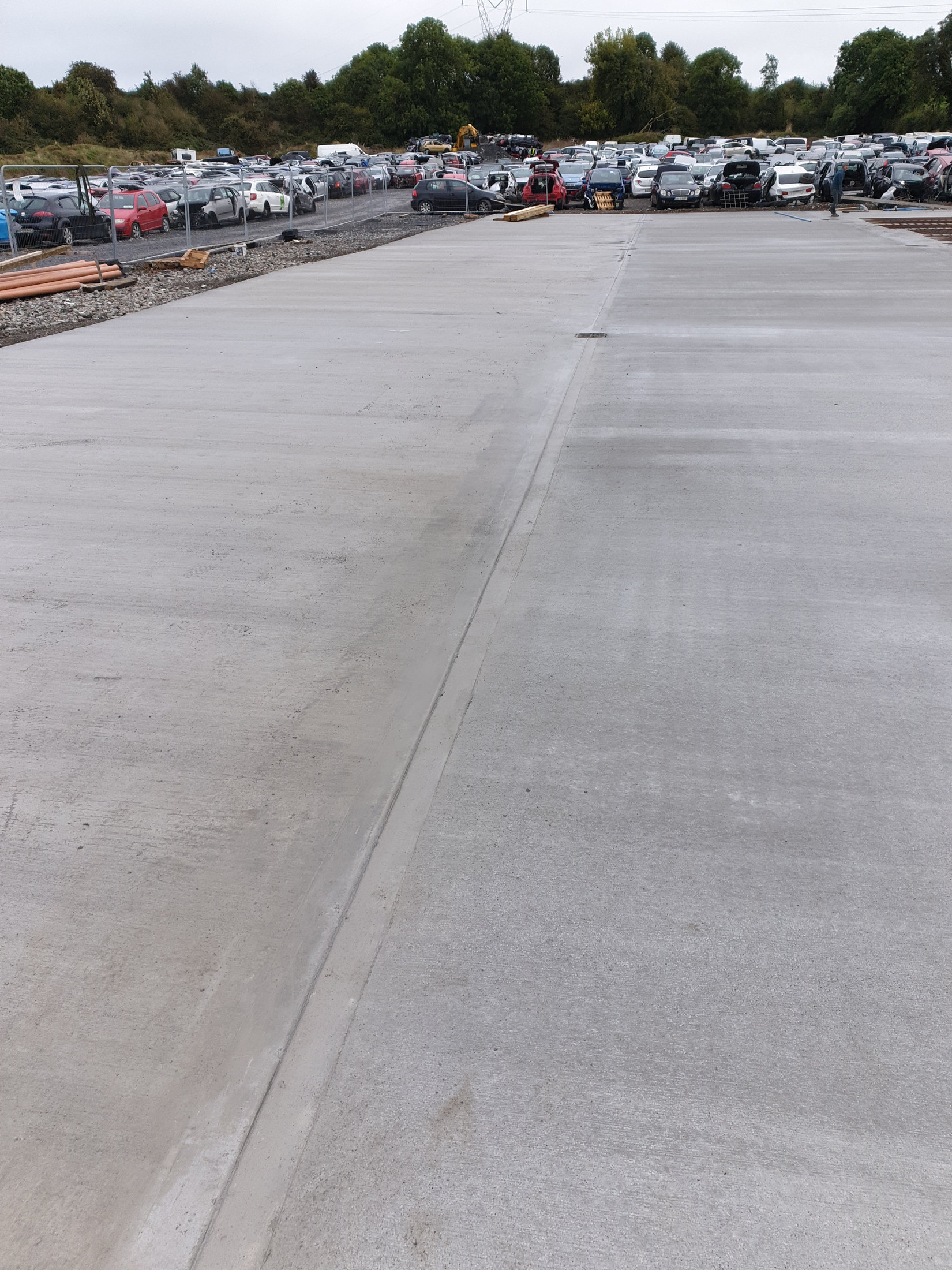 Large concrete slab surface