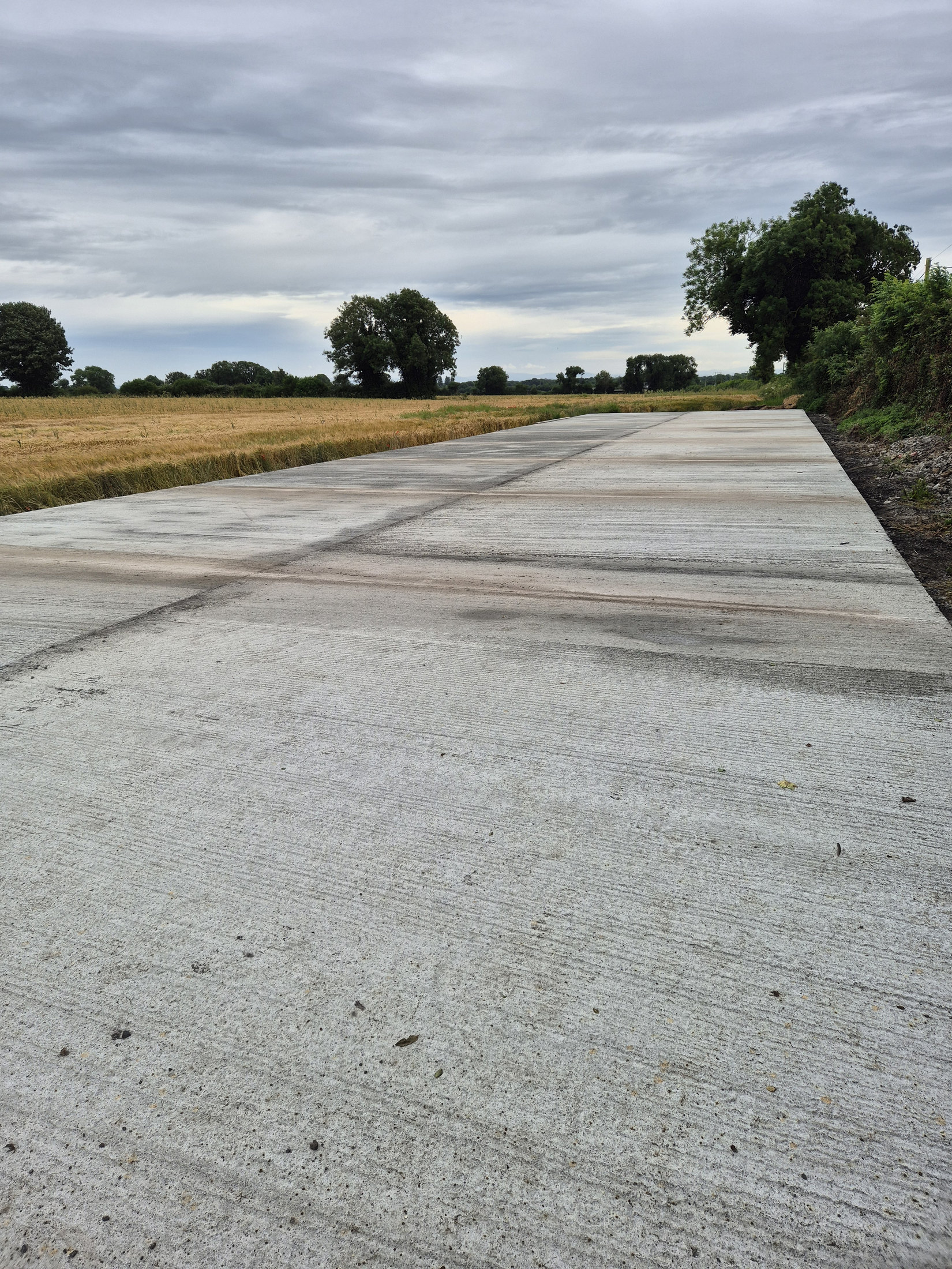 Wide view of a large concrete slab