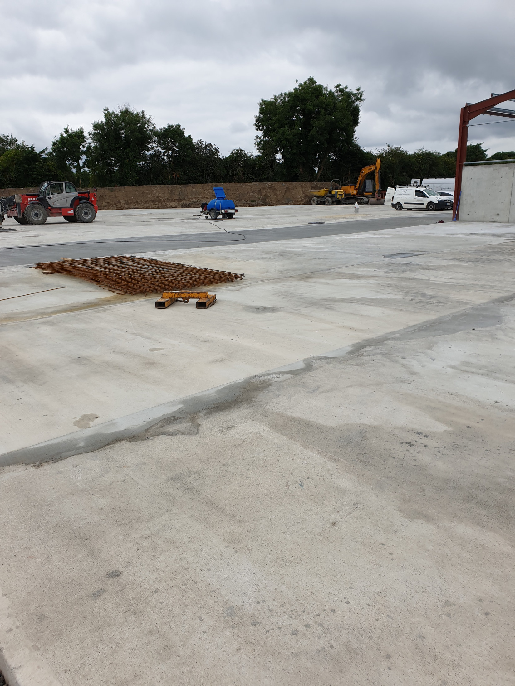 Concrete slab at a construction site