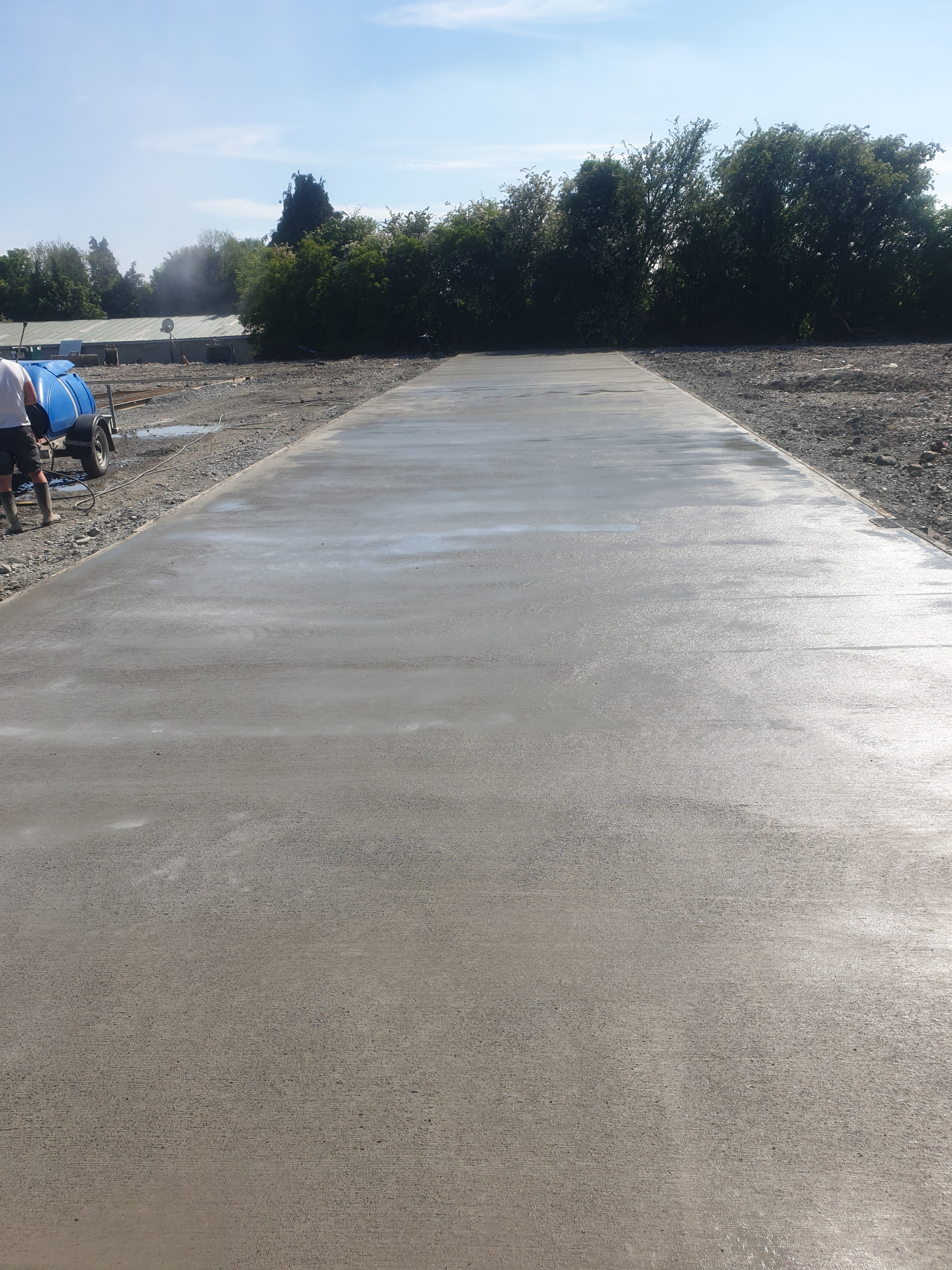 Concrete slab viewed from the far end