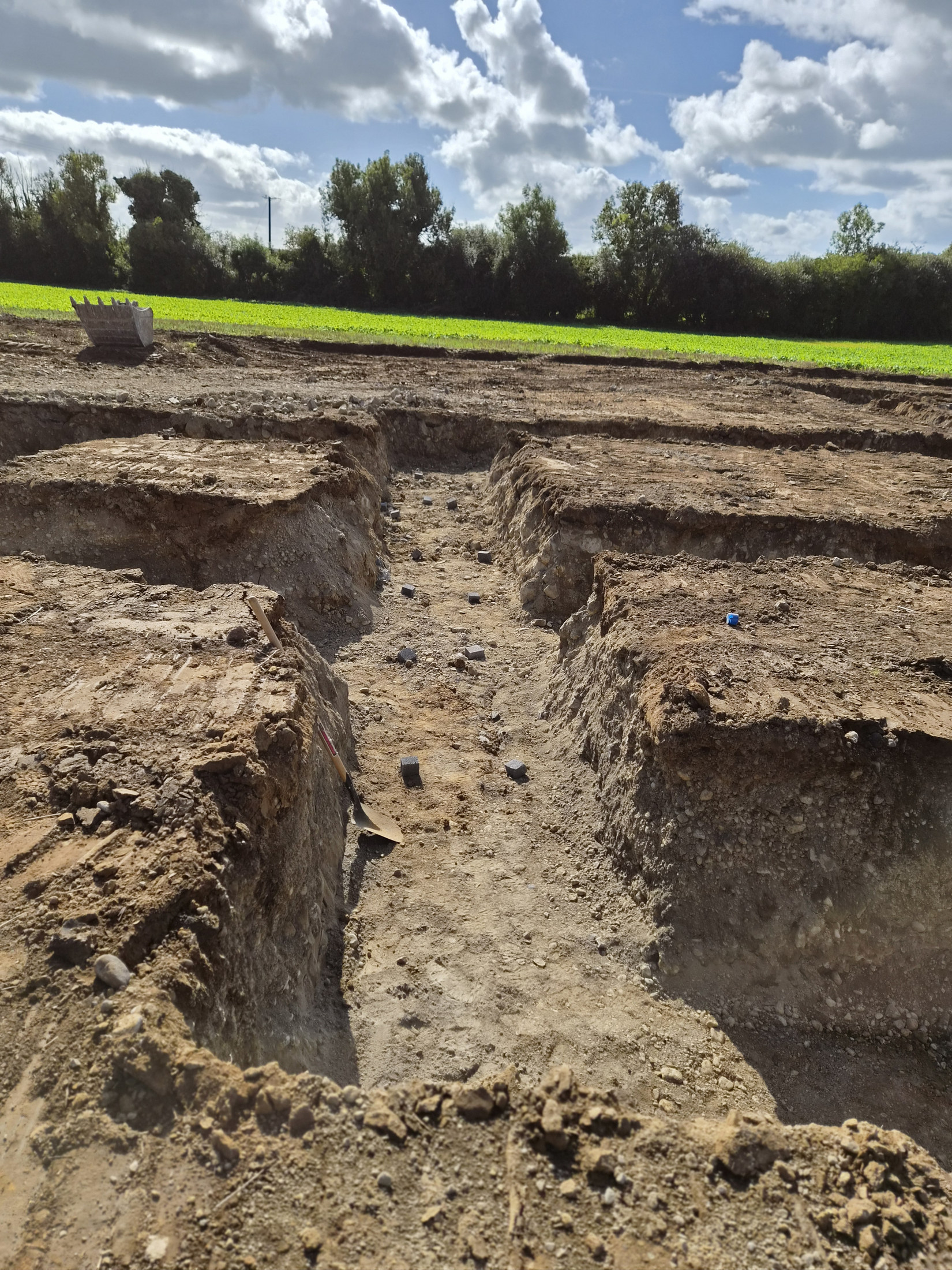 Foundation trench in a groundworks area