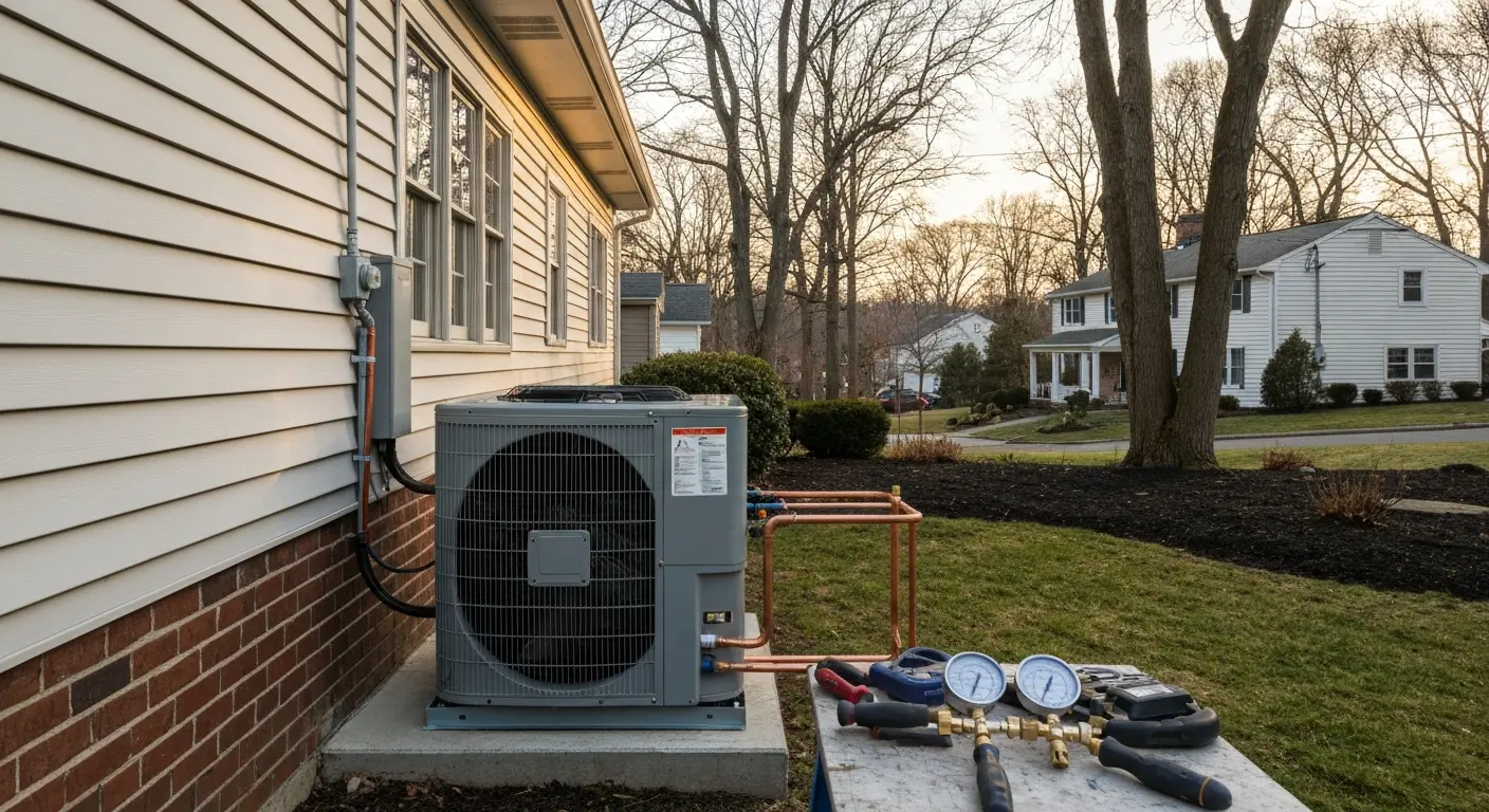 Central air conditioning installation