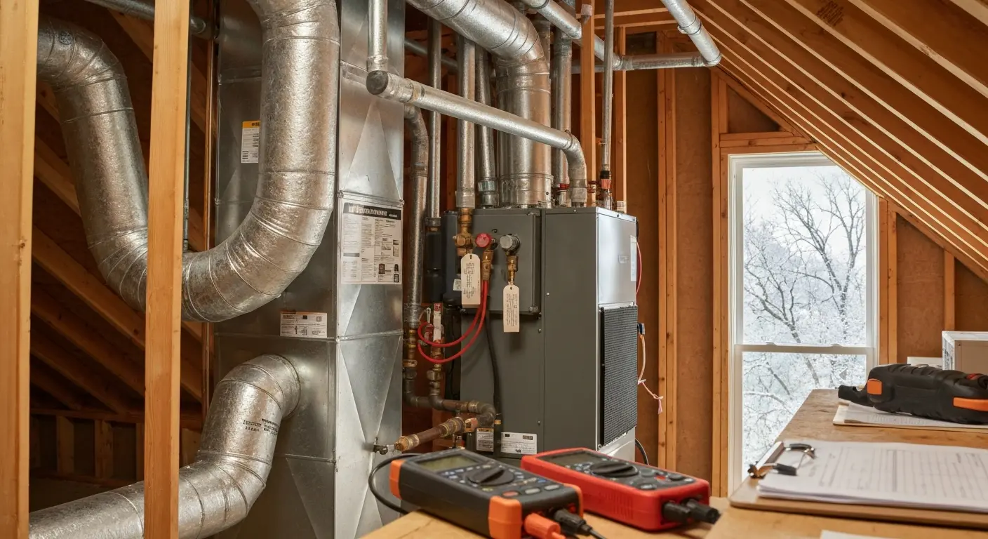 HVAC technician performing maintenance