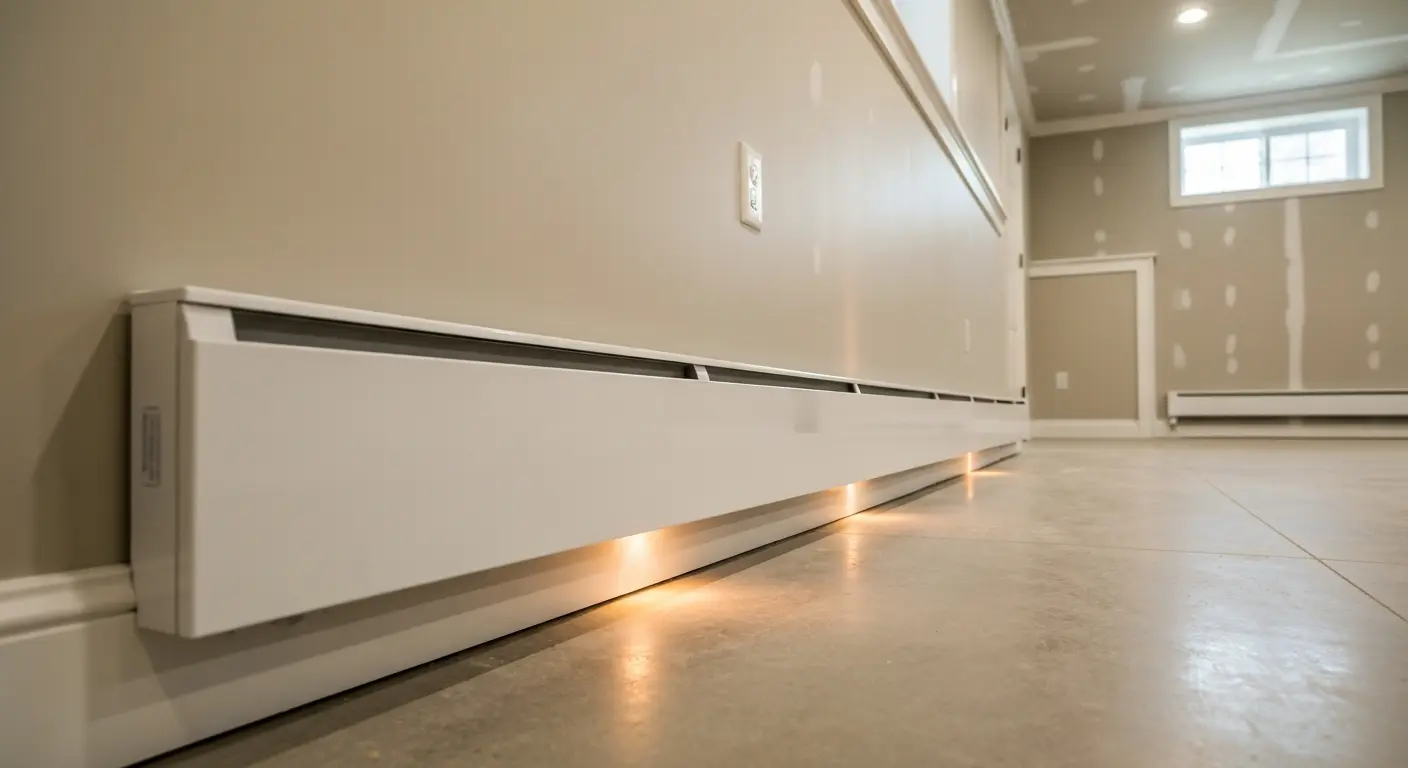 Electric radiant baseboard heater installation