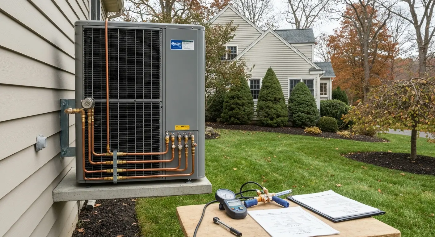 Heat pump outdoor unit installation
