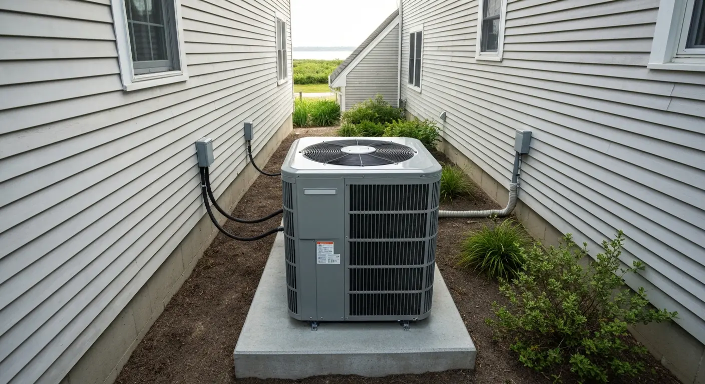 Central air conditioning unit in Fairfield Beach home