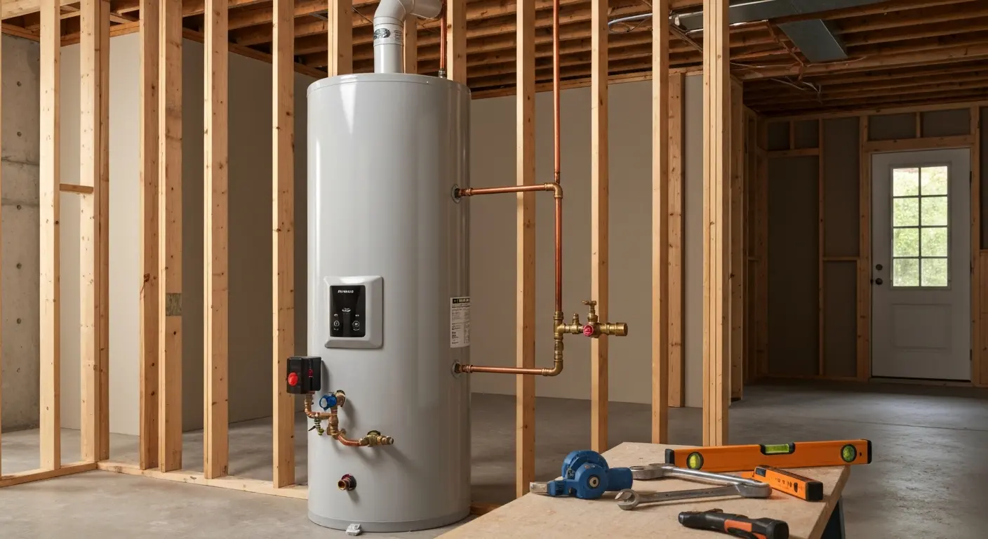 Water heater installation and plumbing work