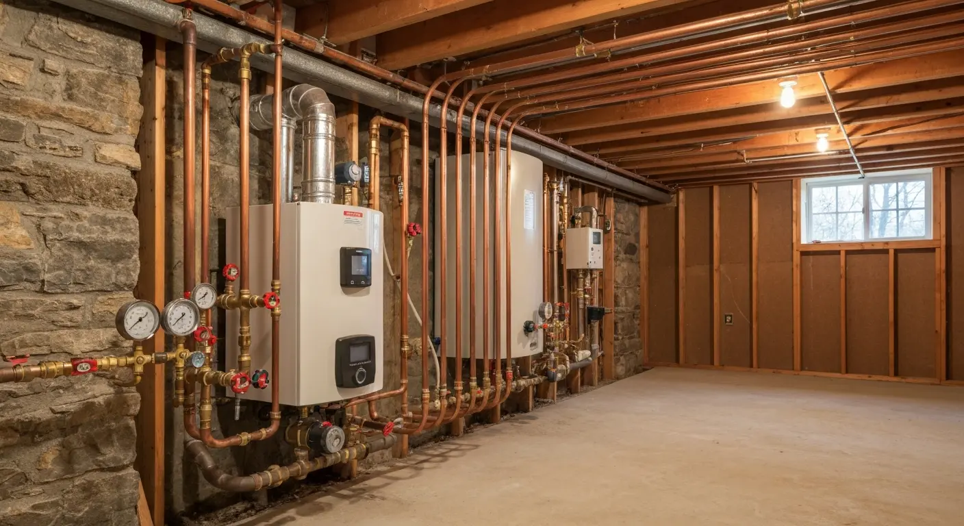 Boiler and radiant heating system in Southport estate