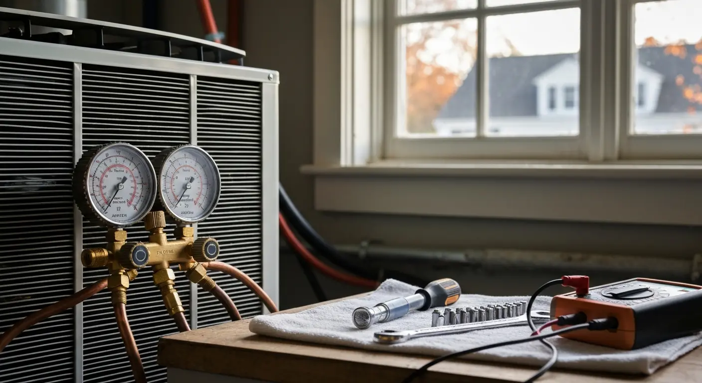 AC repair technician diagnosing system